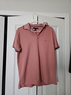 Tommy Hilfiger Men's Dusty Rose Polo with Contrast Trim